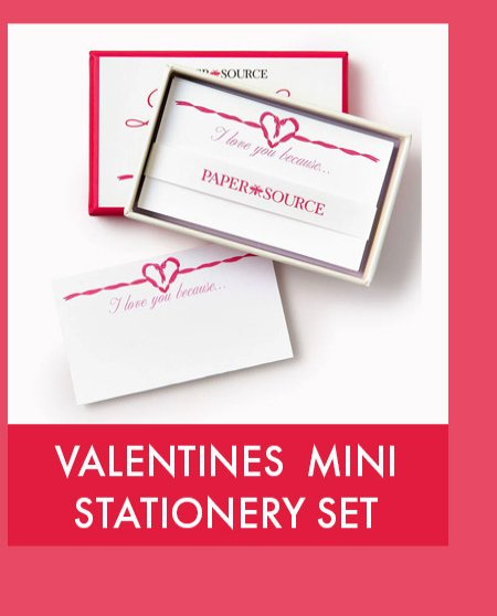 Valentines I Love You Because Mini Stationery Set