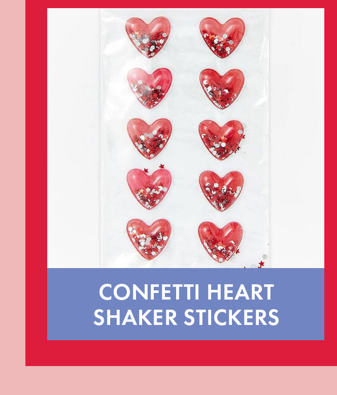 Confetti Heart Shaker Stickers