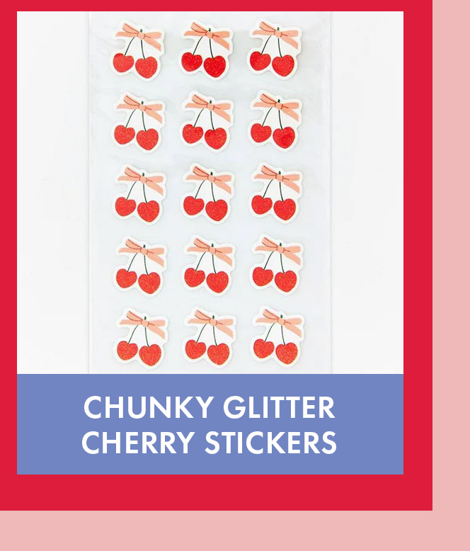 Chunky Glitter Cherry Stickers