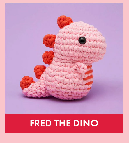 Fred the Dino Pink Learn to Crochet kit