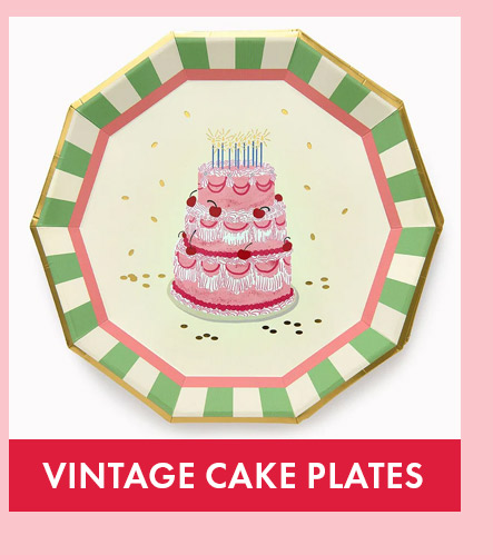 Vintage Cake Decagon Plates S/10