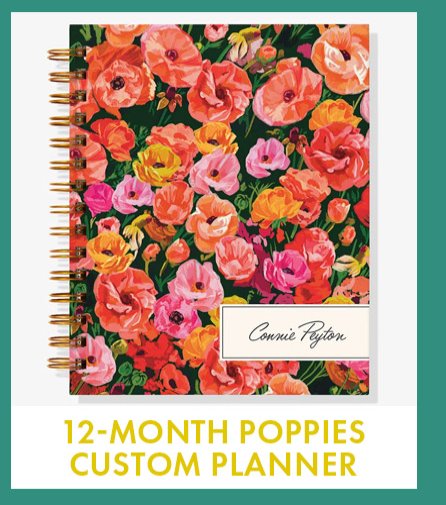 12-Month Poppies Custom Planner
