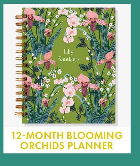 12-Month Blooming Orchids Custom Planner