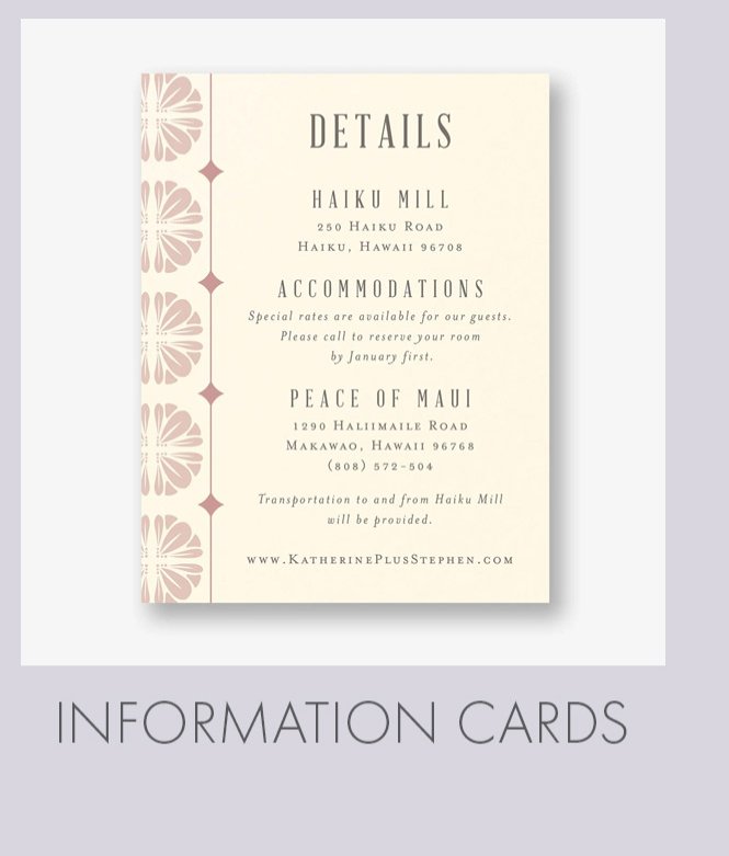 Wedding Information Cards