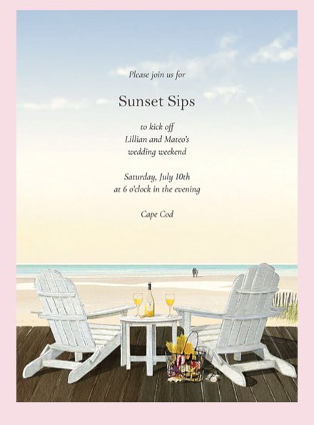 Beach Sunset Wedding Invitation