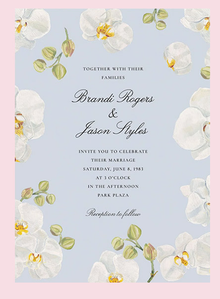 Orchid Blooms Wedding Invitation