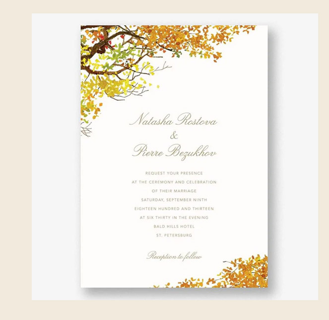 Autumn Boughs Wedding Invitation