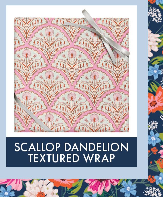 Scallop Dandelion Textured Wrapping Paper
