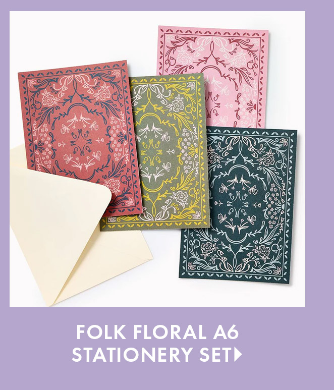Folk Floral A6 Stationery Set