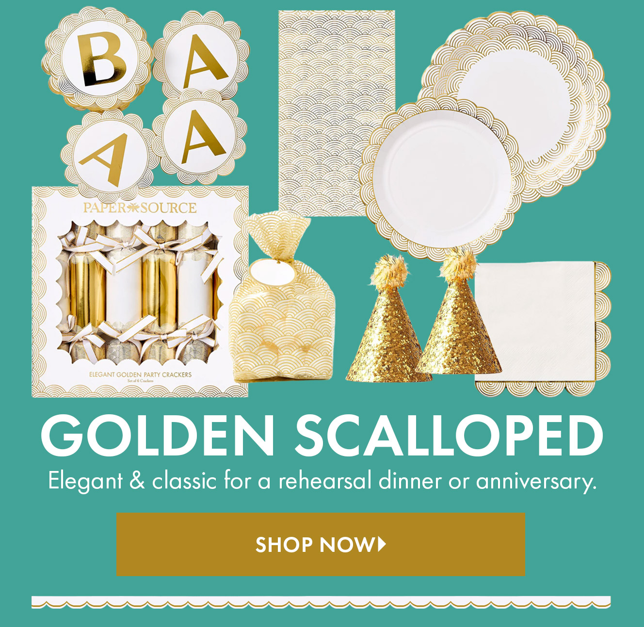 Gold Scalloped