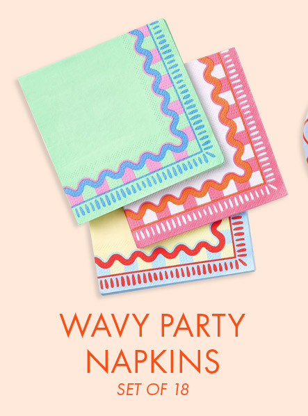 Wavy Party Cocktail Napkins Set of 18