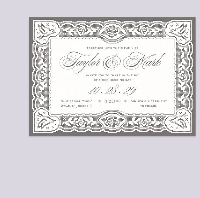 Vintage Lace Wedding Invitation