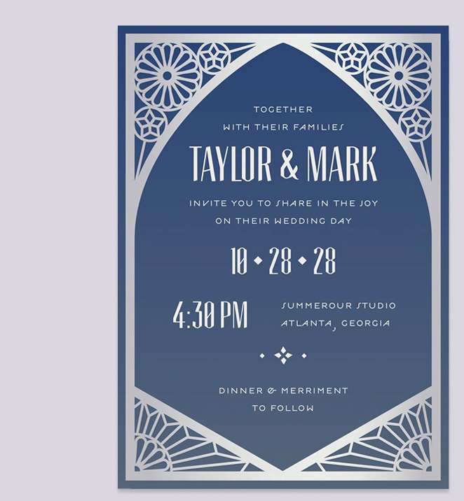 Stained Glass Foil Wedding Invitation