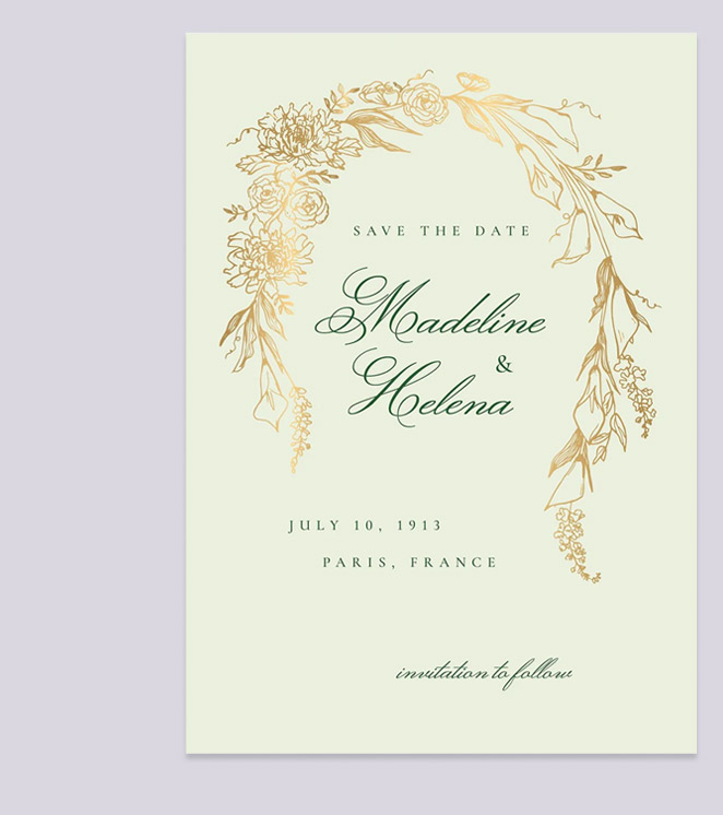 Blooming Arch Foil Save the Date