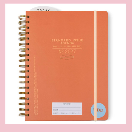 2026-2027 Tangerine Standard Issue Weekly Desk Planner