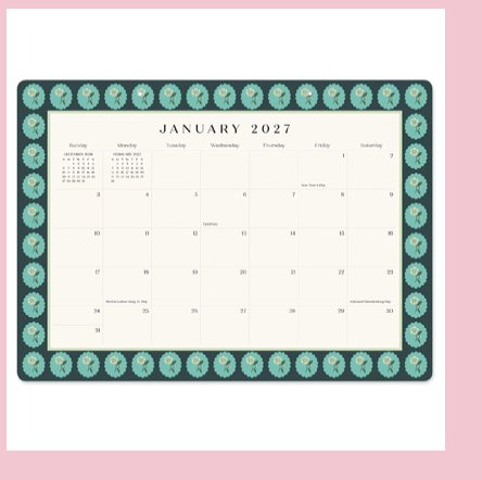2026-2027 Paper Source Tapestries Decorative 17-Month Desk Blotter