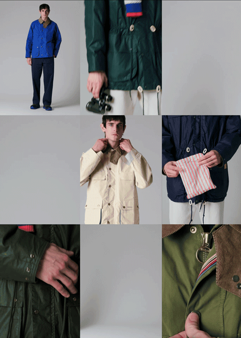 an image of a man in a green jacket and a blue jacket