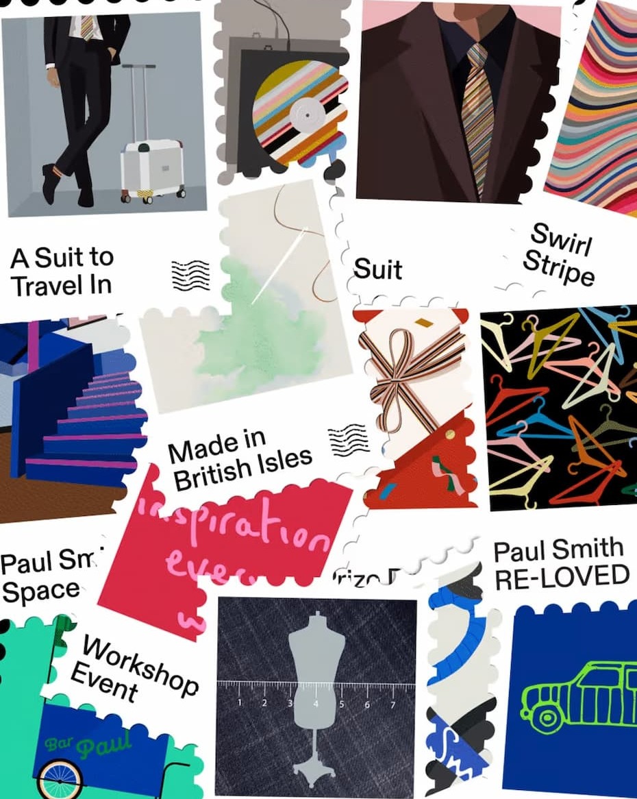 an image of a red background with hearts and a white text that says paul smith collectors club