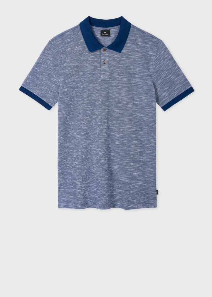 Image of Navy Marl Polo Shirt