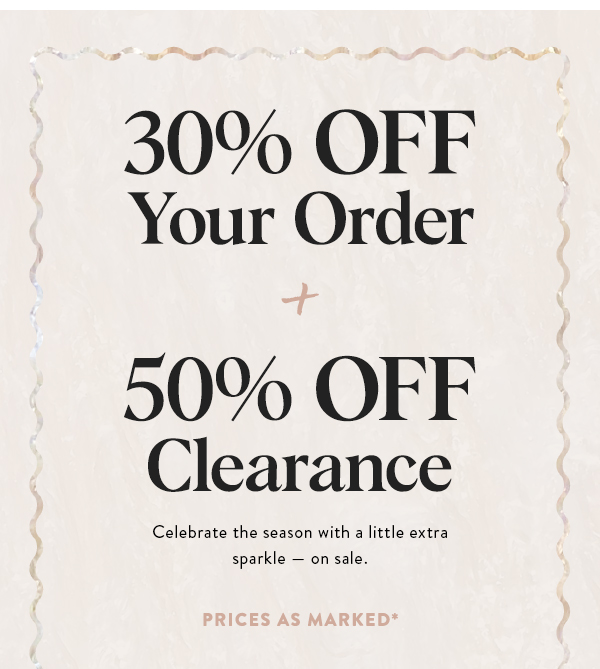 30-50% off sitewide