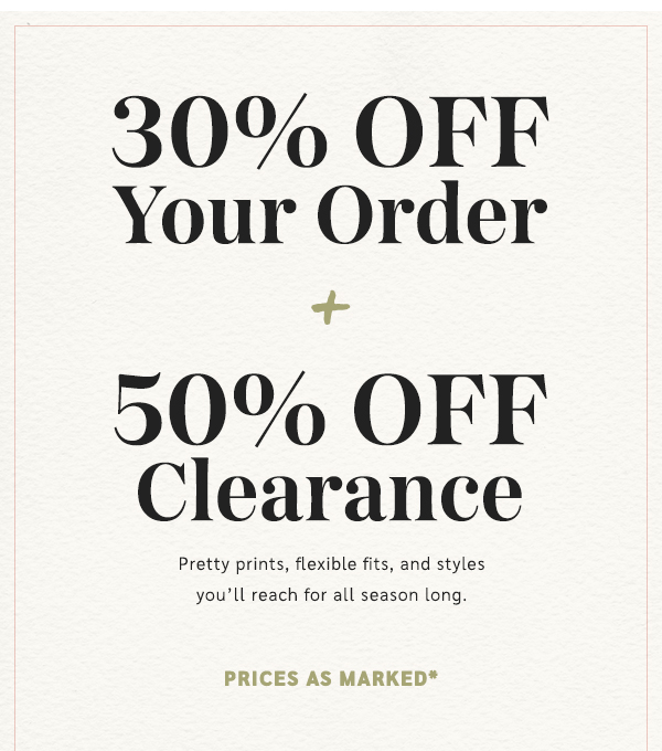 30-50% off sitewide