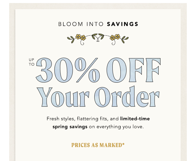 Up To 30% Off Sitewide