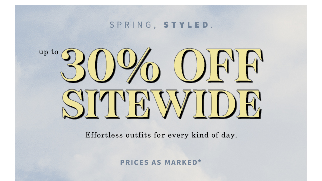 Up To 30% Off Sitewide