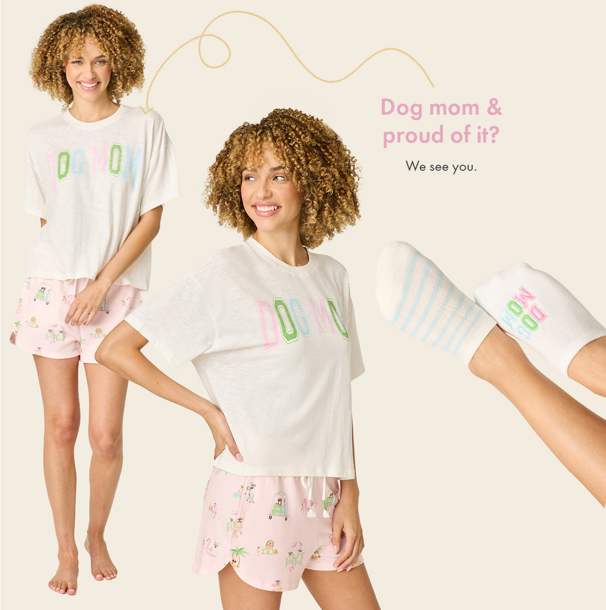 Dog's Life Prints in Peachy Jersey 