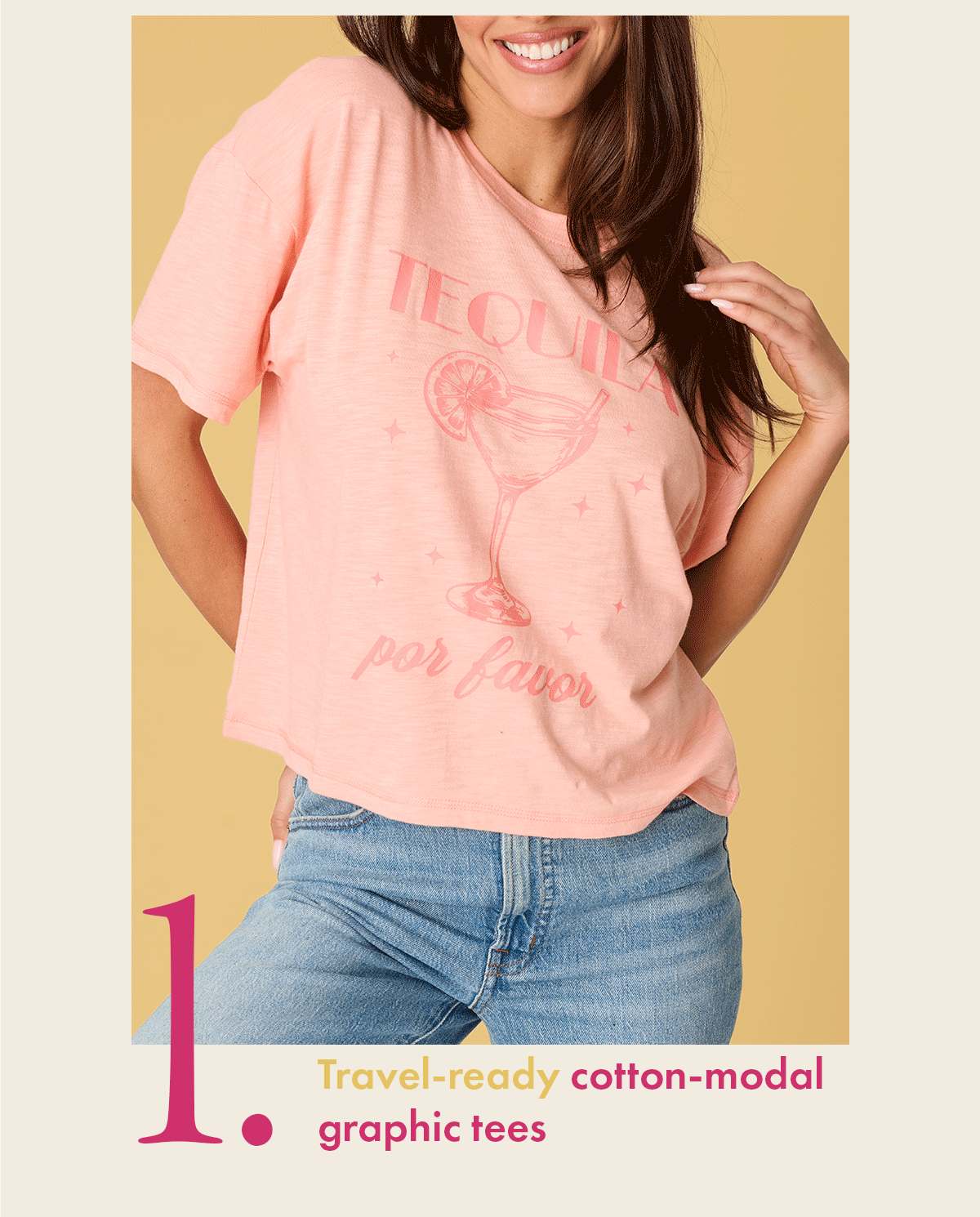 Travel-Ready Cotton-Modal Graphic Tees