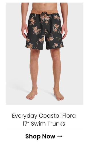 Everyday Coastal Flora 17" Swim Trunks