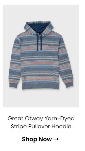 Great Otway Yarn-Dyed Stripe Pullover Hoodie
