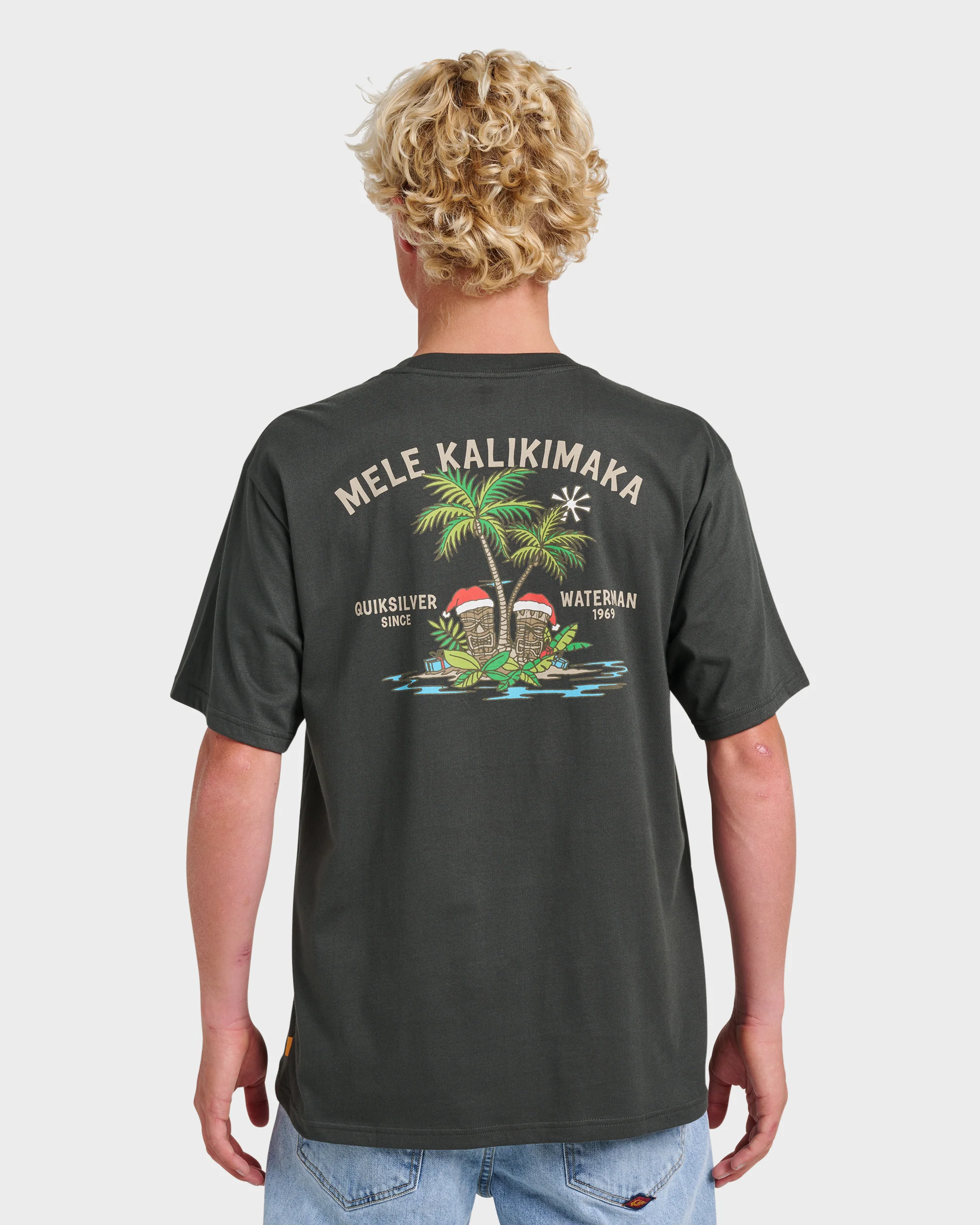 Image of Waterman Tiki Holiday Classic T-shirt - Phantom