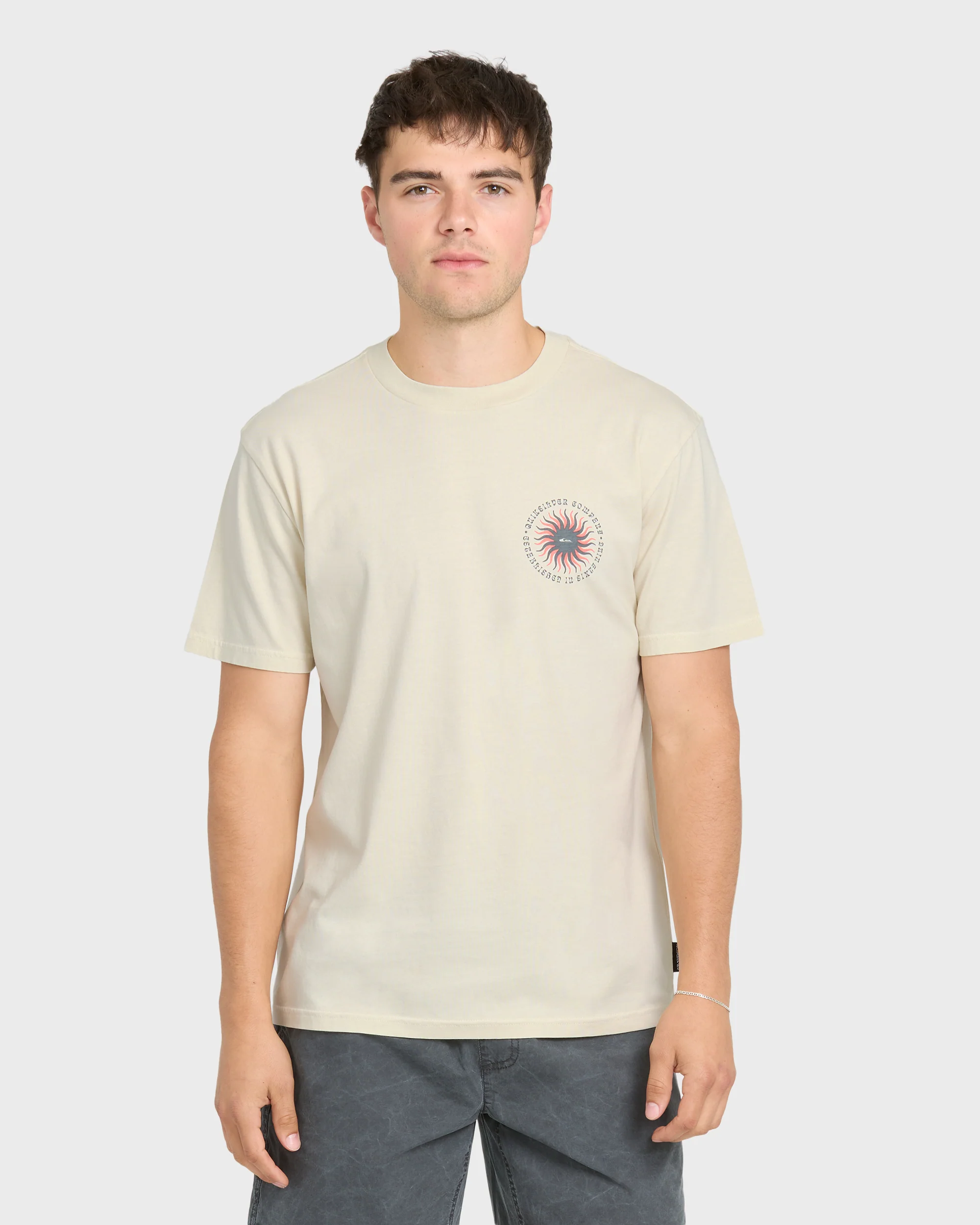Image of Sunny Day Pigment Dye Short Sleeve Cotton T-Shirt - Silver Birch