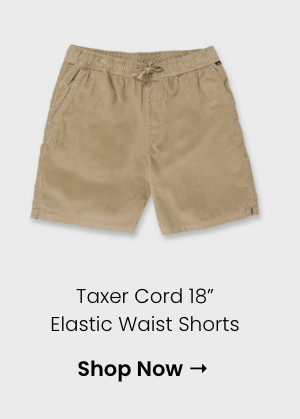 Taxer Cord 18" Elastic Waist Shorts