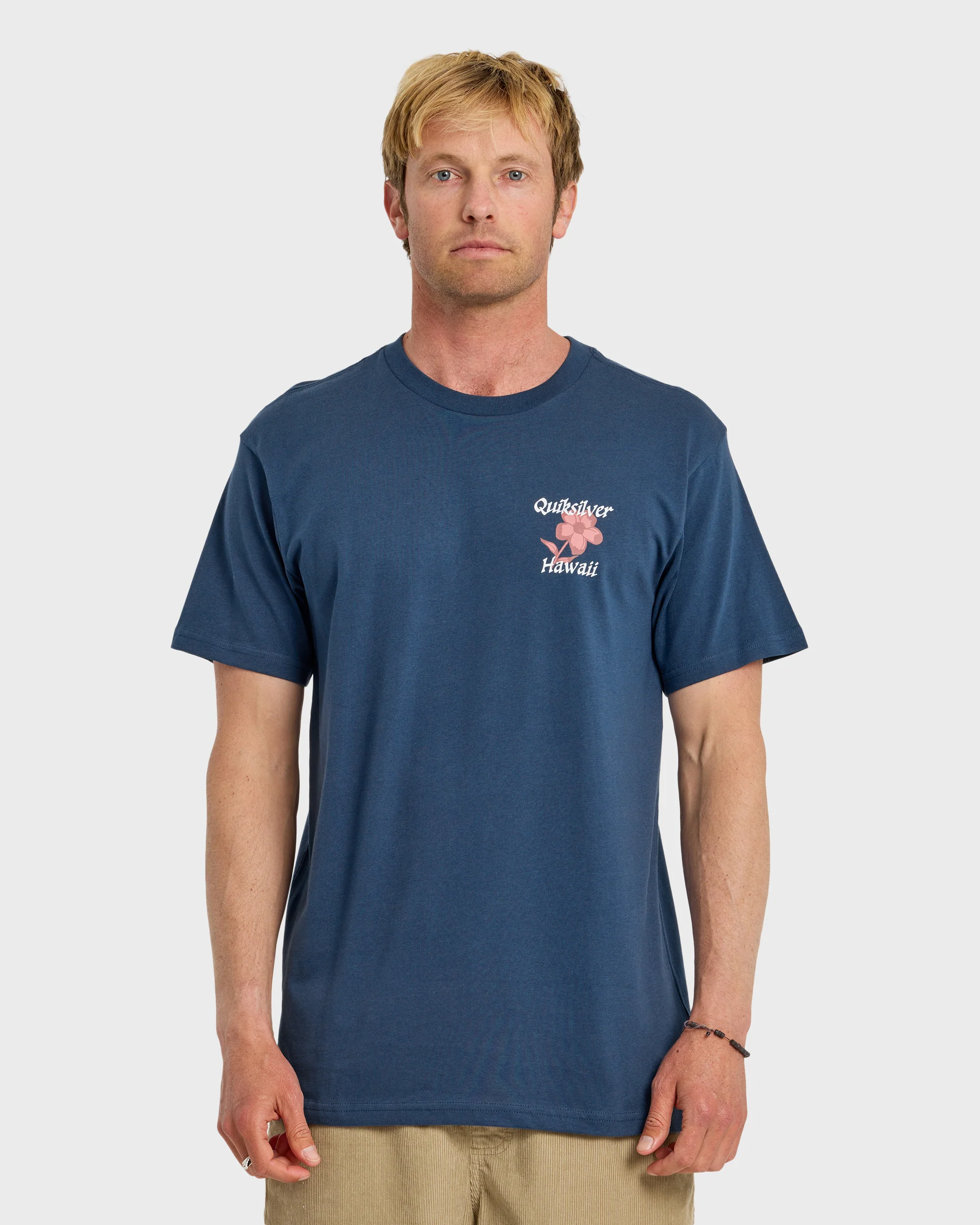 Image of HI Floral Script Short Sleeve T-Shirt - Dark Denim