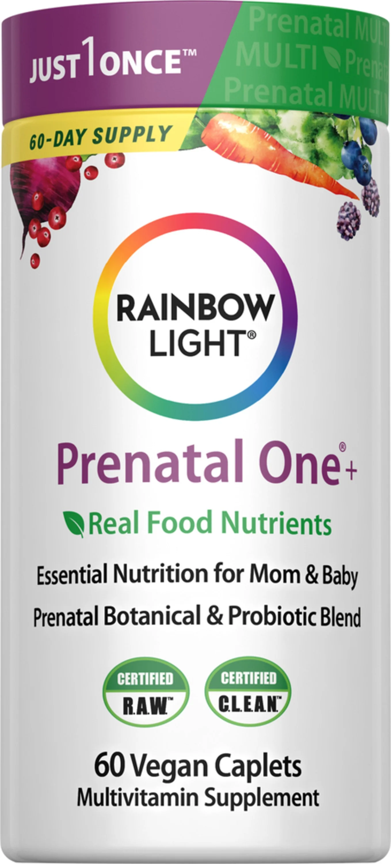 Image of Prenatal One + Real Food Nutrients, 60 Vegan Caplets