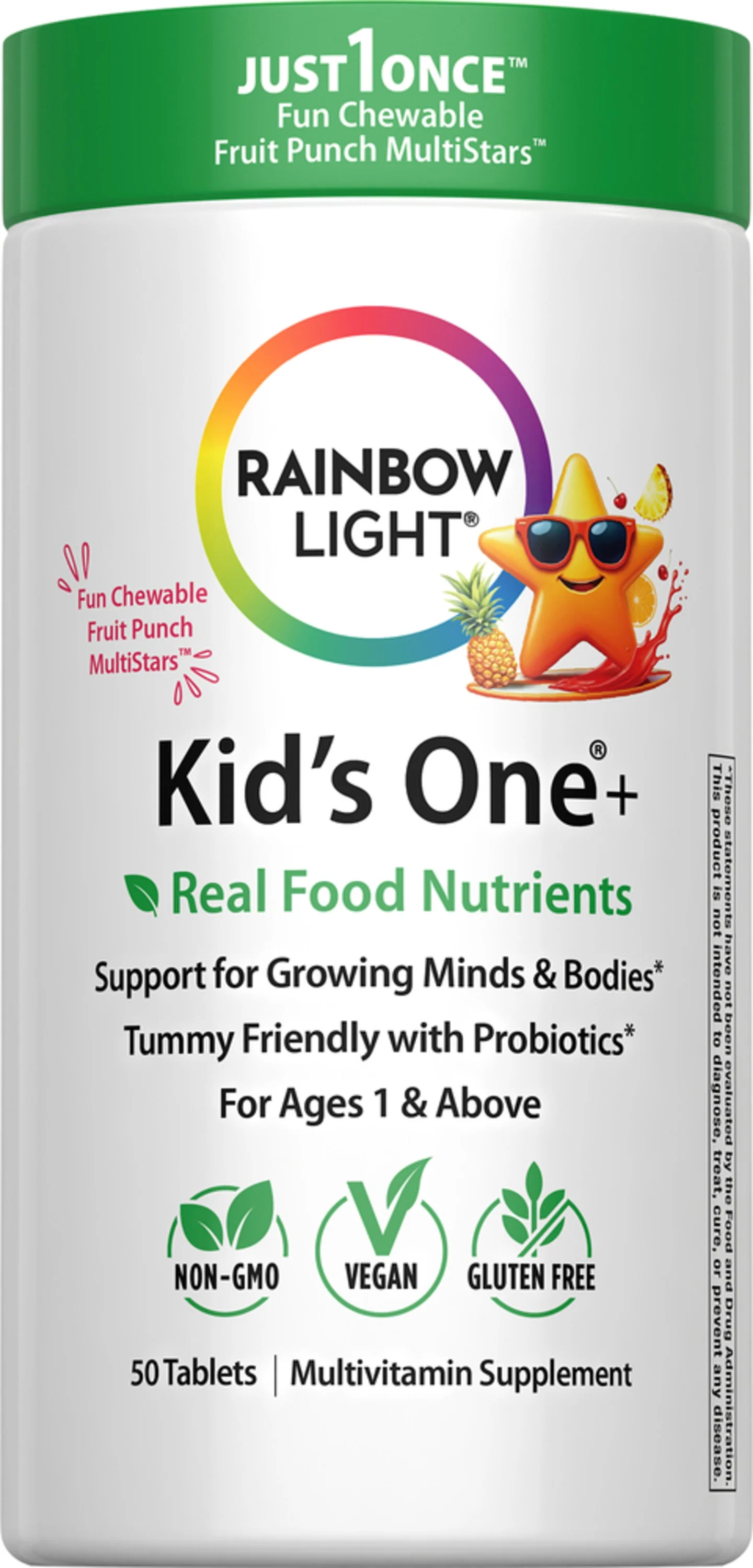 Image of Kid’s One Multi + Real Food Nutrients Fruit Punch, 50 Chewable Vegan Tablets