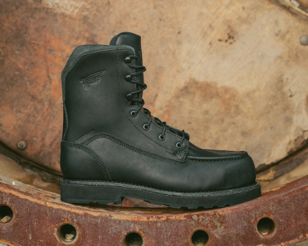 Black leather men's work boot from Red Wing