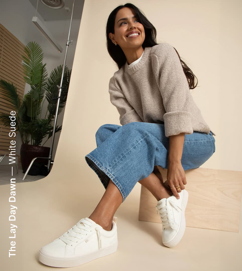 Lay Day Dawn White Suede