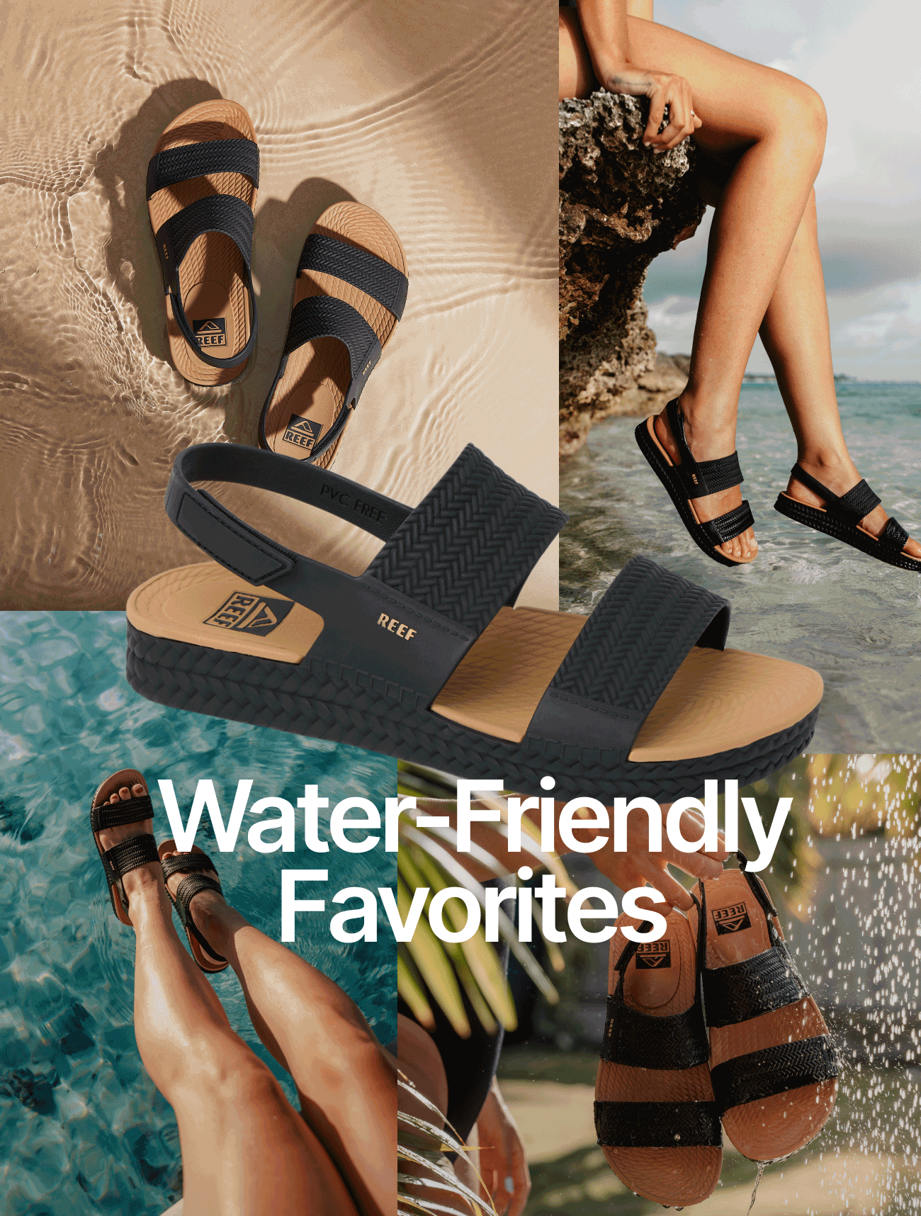Poolside, seaside, or anywhere in between. Grab water friendly styles for the whole fam at REEF.