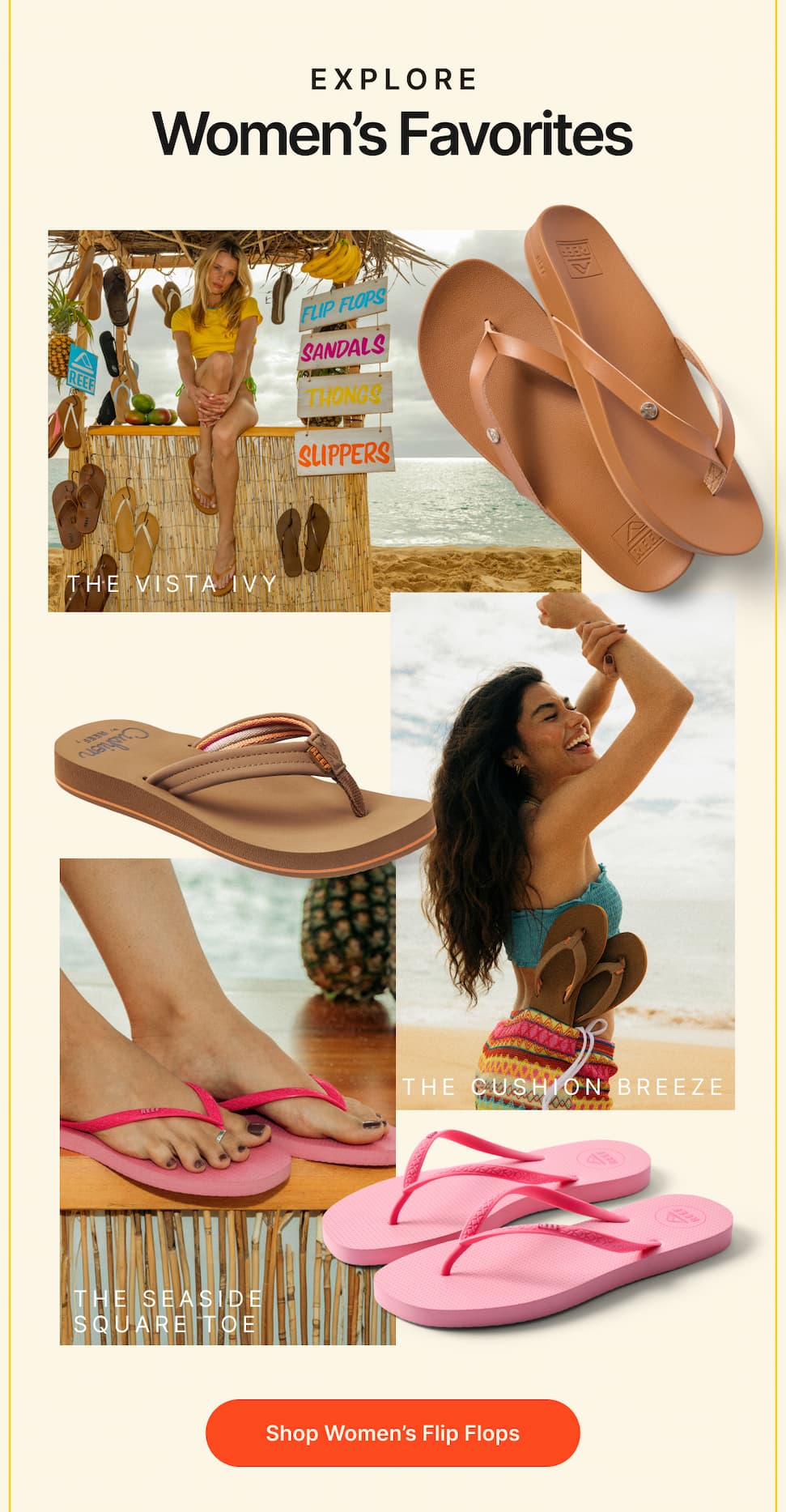 Flip flops, sandals, thongs, slippers. Whatever you call them, we've got them. Get your pair at REEF and enjoy them all summer long. 