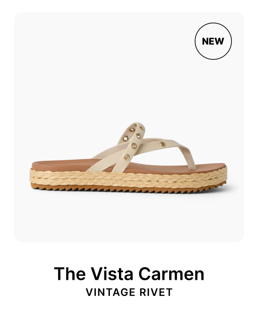Your new day-to-night sandal has arrived. Explore new Embellishment styles at REEF.  Try the Vista Carmen in Vintage RIvet. 