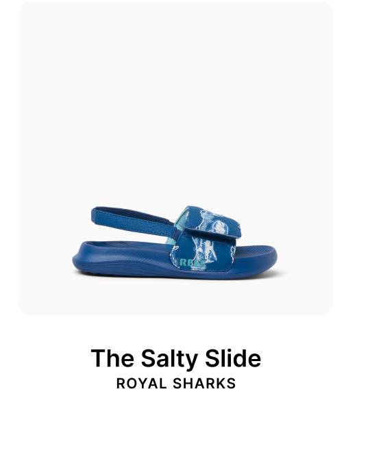 Red, white, and blue for the whole crew. Shop the Americana collection and get everyone ready for summer holiday fun. Get the Salty Slide in Royal Sharks