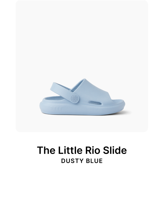 Red, white, and blue for the whole crew. Shop the Americana collection and get everyone ready for summer holiday fun. Get the Little Rio Slide in Dusty Blue