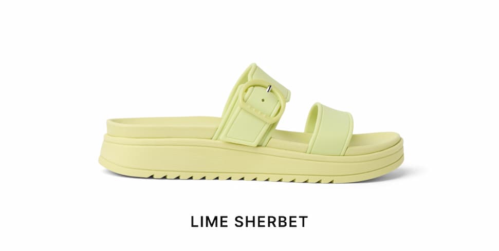 Your new go-to just landed. The Vista Capri features an adjustable strap and glossy buckle that brings a little extra to every look. Try the Vista Capri in Lime Sherbet.