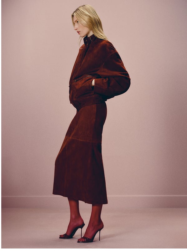 Veda Cole Low Waist Leather Maxi Skirt