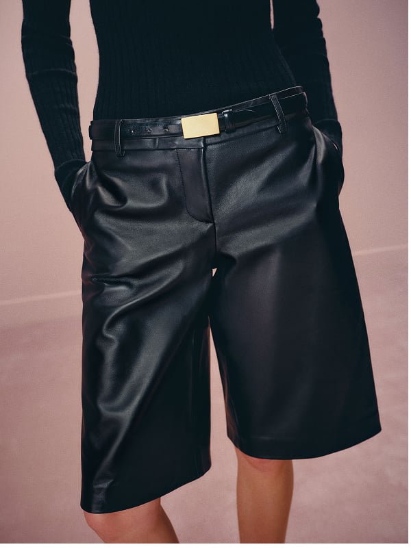 Veda Gisele Leather Low Rise Bermuda Short