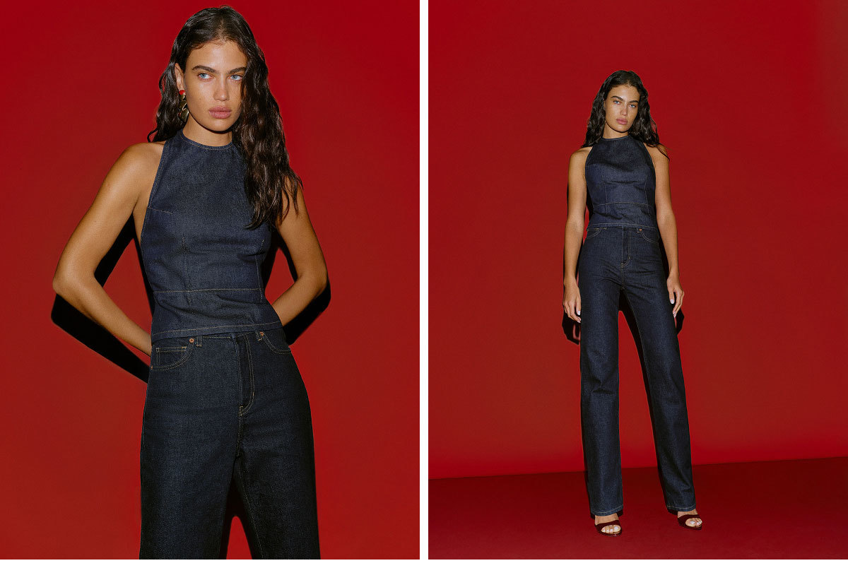 Alexie Denim Halter Top