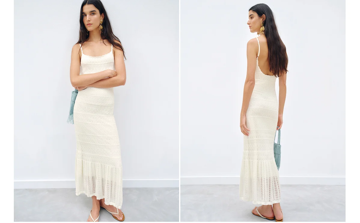 River Cotton Crochet Sweater Dress