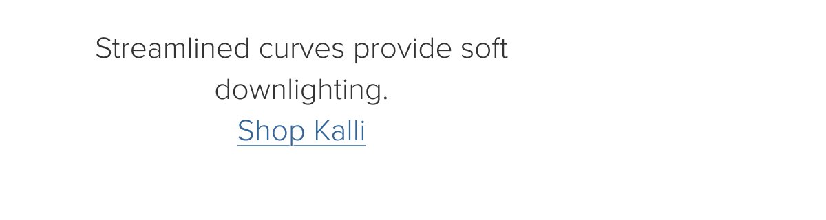 Streamlined curves provide soft downlighting. Shop Kalli